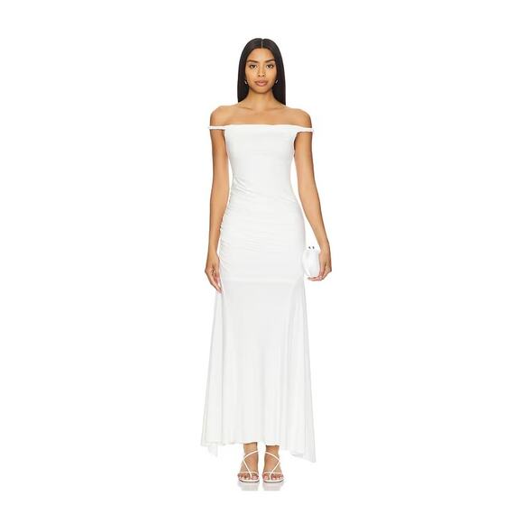 Alice + Olivia Bianca Midi Dress in Off White Size 8 - Picture 1 of 8